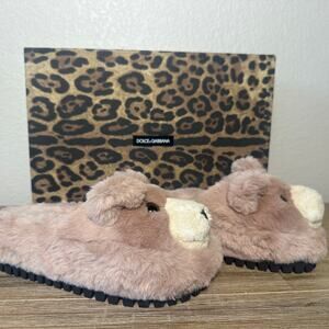Dolce and Gabbana Pink Bear Slides, Slippers,  Christmas Gift, EU 35 US 4.5-5